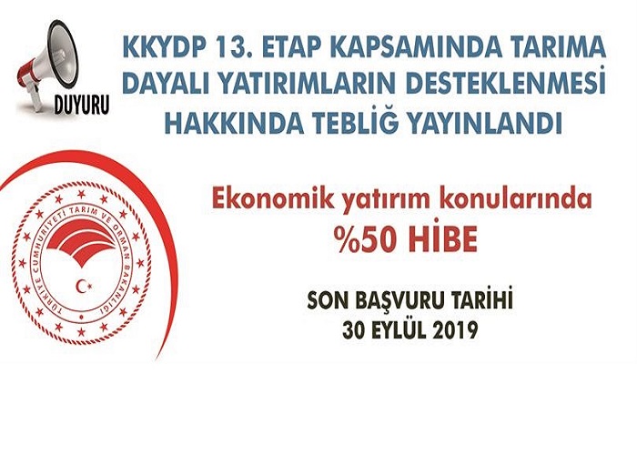 KKYDP 13. Etap Tarıma Dayalı Ekonomik Yatırımlar